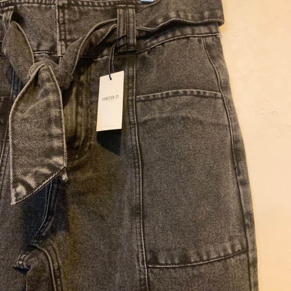 Forever21 Washed Black Size 28 Belted Jeans - Picture 5 of 6